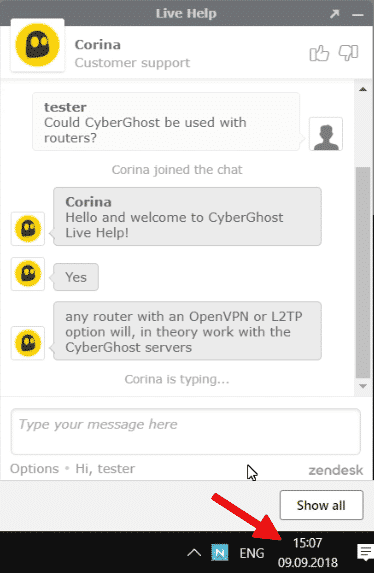Cyberghost chat support
